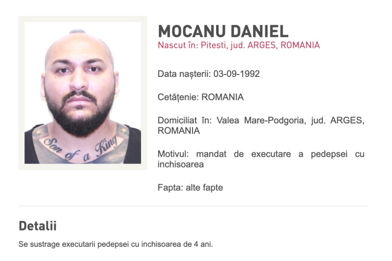 Dani Mocanu, de negăsit după ce a fost condamnat la patru ani de închisoare. Poliția îl caută