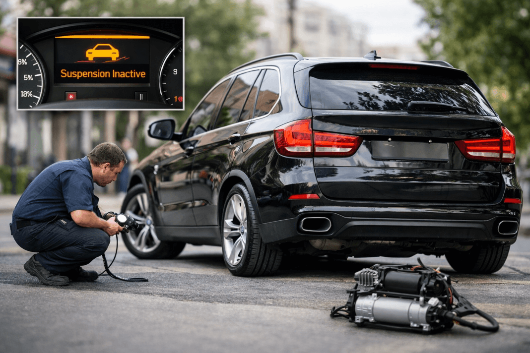 Ce simptome indică o problemă cu sistemul de suspensie pneumatică la un BMW?