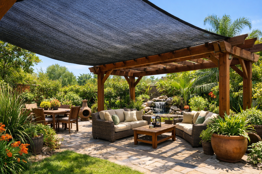 Cum poate plasa de umbrire să fie integrată în designul peisagistic?