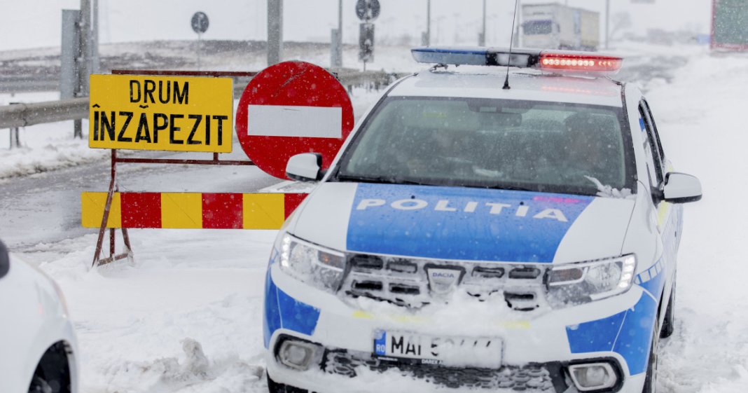 Iarnă severă în România: Vântul puternic și precipitațiile de zăpadă au închis numeroase șosele, miercuri dimineața. Anunțul oficial al autorităților