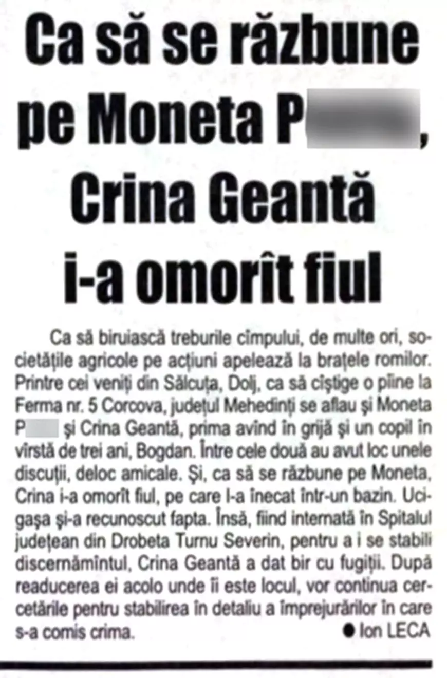 Ucigașii de copii: Crina Geantă și Lina Crăciun. Copii înecați din venganță și bebeluși sufocați aruncați în pod. Ucigașii de copii: Crina Geantă și Lina Crăciun. Copii înecați din venganță și bebeluși sufocați aruncați în pod.