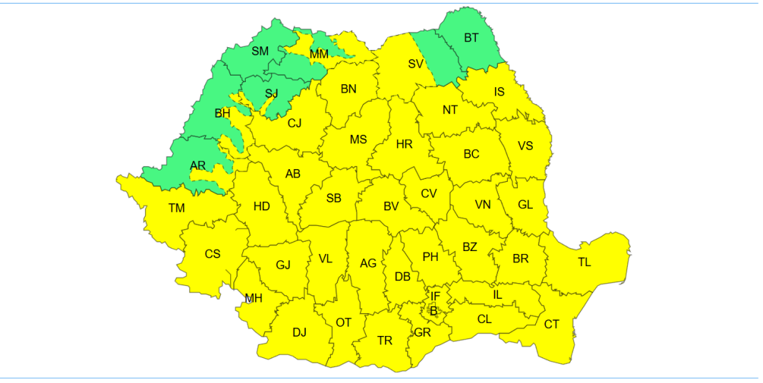 ALERTĂ METEO | Cod galben pentru furtuni și grindină în București. Specialiștii în meteorologie anticipează zile cu ploi și vânt puternic, cu rafale de 60-70 km/h.