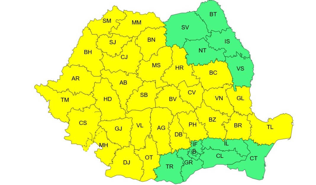 Vânturi intense în întreaga țară. Care va fi prima regiune impactată.
