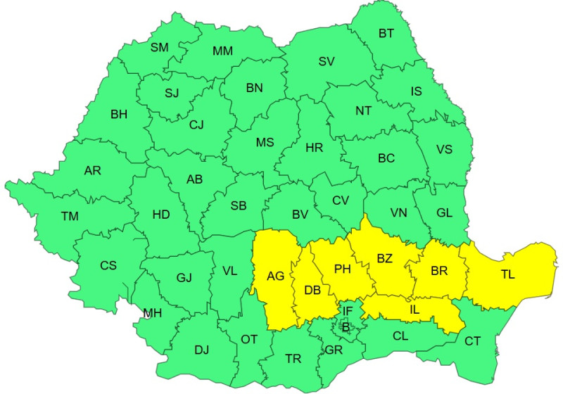 Atenționare de furtuni: ANM a publicat două avertizări de cod galben. HARTA regiunilor afectate și prognoza meteo pentru București.