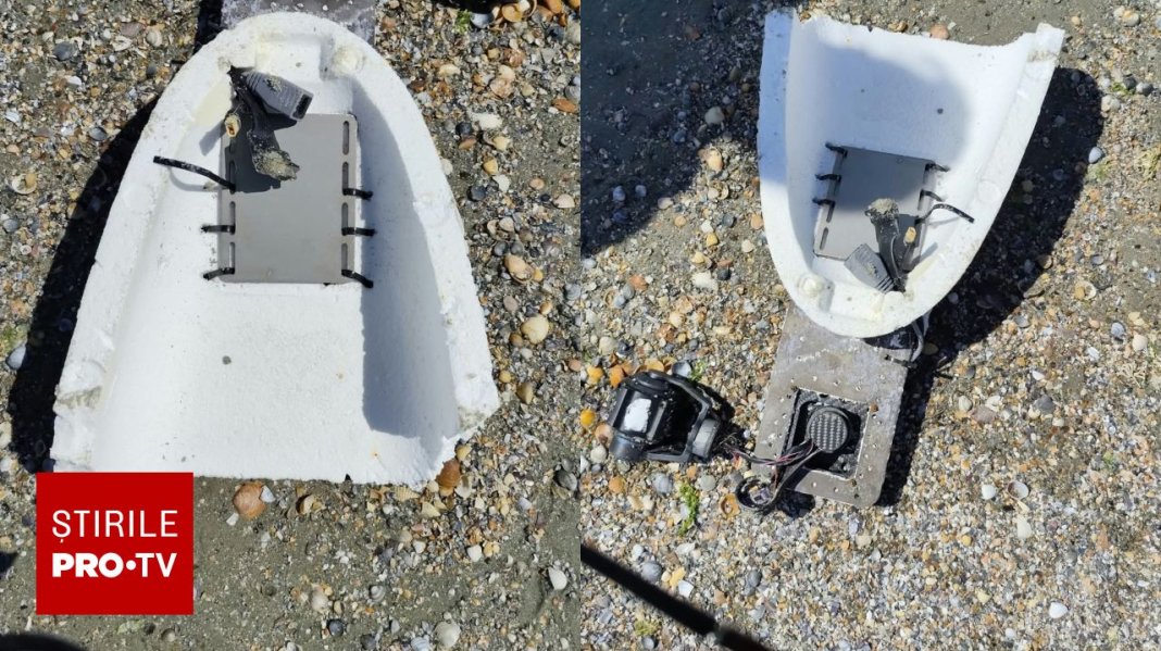 Resturi de dronă găsite în Marea Neagră, în apropiere de Olimp. Salvamarii le-au zărit la 30 de metri de mal.